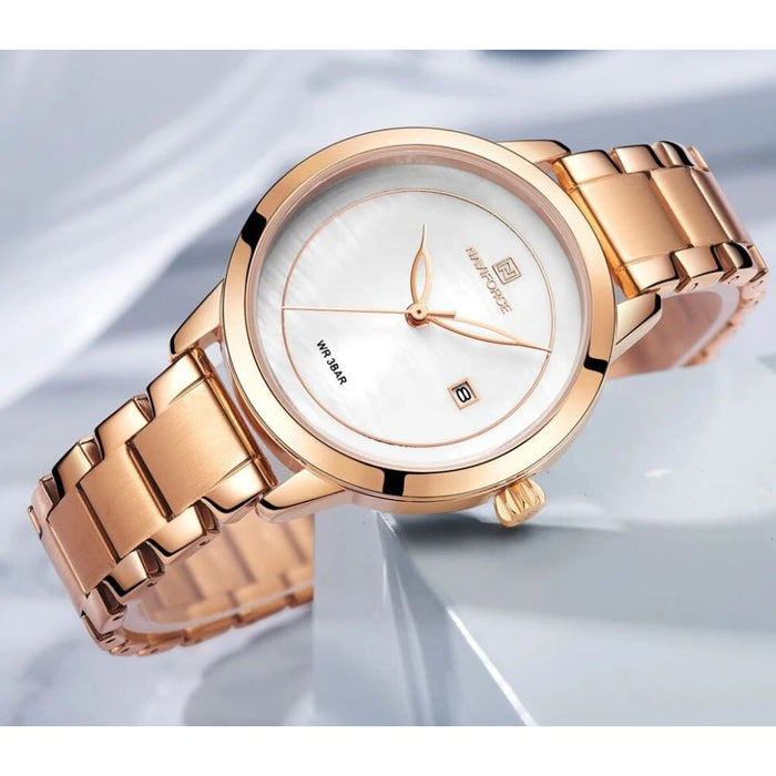 Women’s Stainless Steel Band Quartz Wristwatch Rose Gold