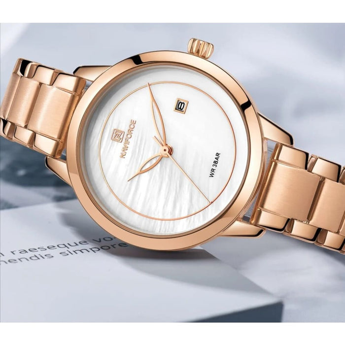 Women’s Stainless Steel Band Quartz Wristwatch Rose Gold