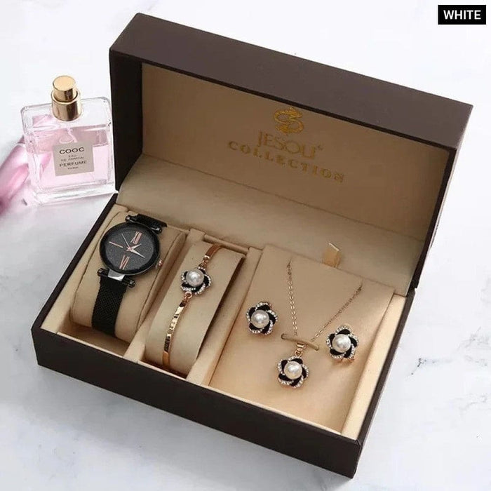 Womens Starry Sky Mesh With Magnetic Buckle Quartz Watch