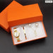 Womens Waterproof Quartz Watch 4pcs Set With Accessory & Box