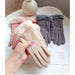 Womens Winter Plush Gloves Warm Suede Outdoor Guantes