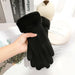 Womens Winter Plush Gloves Warm Suede Outdoor Guantes