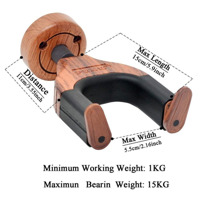 Wood Wall Mount Auto Grip Lock System Neck Holder Stand