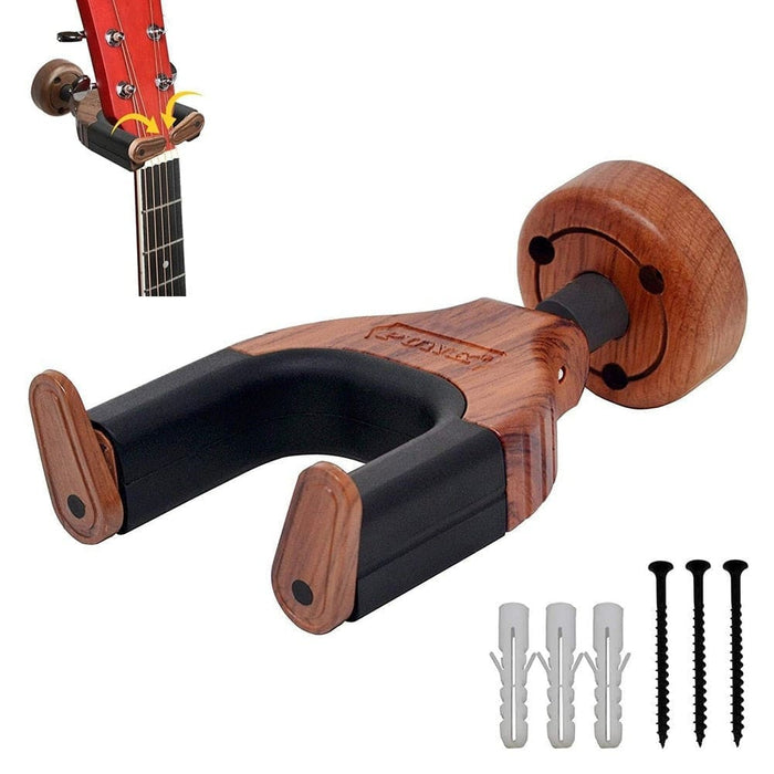 Wood Wall Mount Auto Grip Lock System Neck Holder Stand