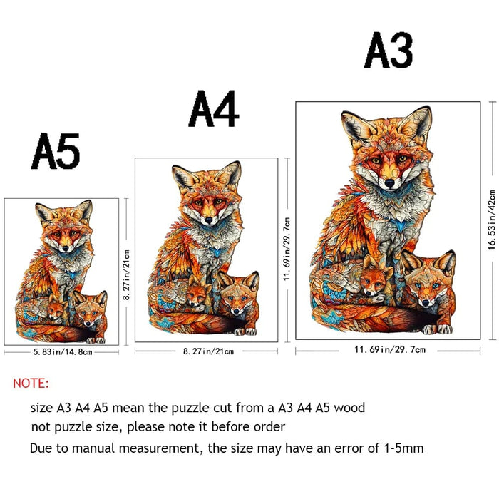 Wooden Fox Family Puzzle