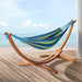 Wooden Hammock Chair With Stand Outdoor Lounger Bed Timber