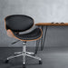 Wooden & Pu Leather Office Desk Chair - Black