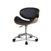 Wooden & Pu Leather Office Desk Chair - Black