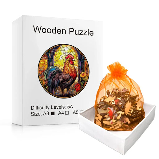 Wooden Rooster Jigsaw Puzzle For Kids