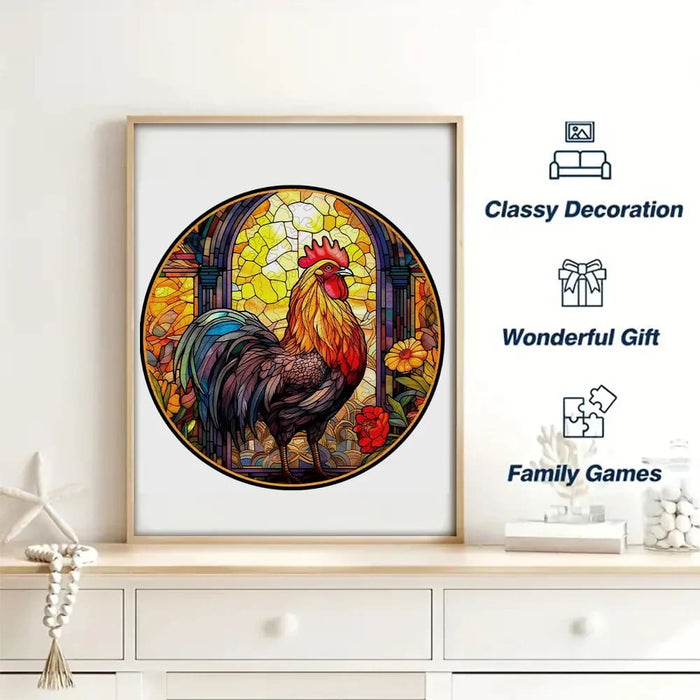 Wooden Rooster Jigsaw Puzzle For Kids