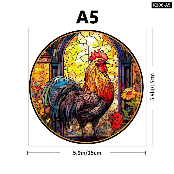 Wooden Rooster Jigsaw Puzzle For Kids