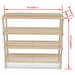 Wooden Shoe Rack 4-tier Shelf Storage 2 Pcs Xaobll