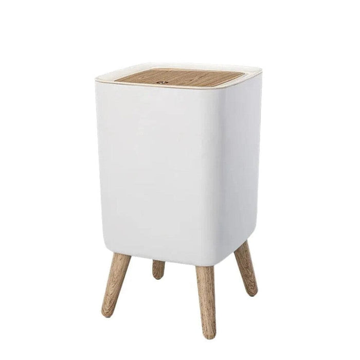 Wooden Trash Can With Lid