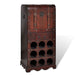 Wooden Wine Rack For 9 Bottles With Storage Xabpbl