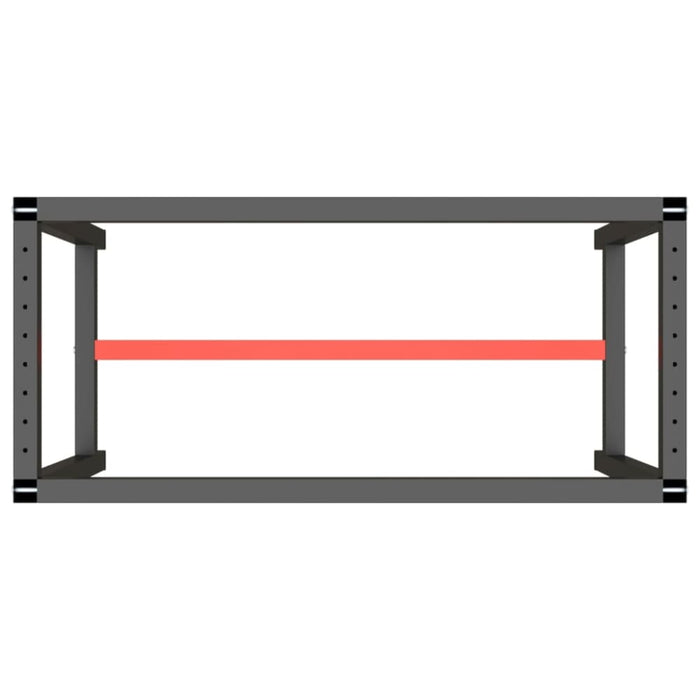 Work Bench Frame Matte Black And Red 110x50x79 Cm Metal