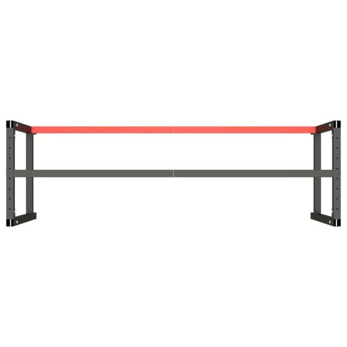 Work Bench Frame Matte Black And Red 180x57x79 Cm Metal