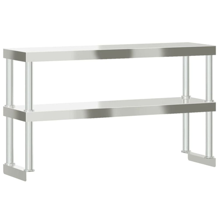 Work Table Overshelf 2-tier 110x30x65 Cm Stainless Steel