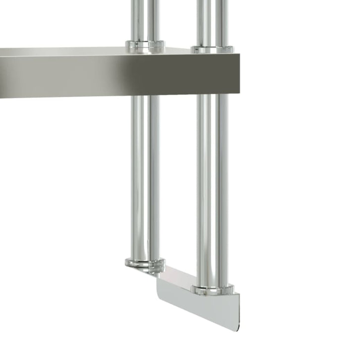 Work Table Overshelf 2-tier 110x30x65 Cm Stainless Steel