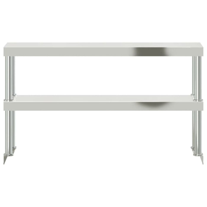 Work Table Overshelf 2-tier 110x30x65 Cm Stainless Steel