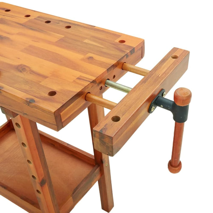 Workbench With Vices 92x48x83 Cm Solid Wood Acacia Opttok