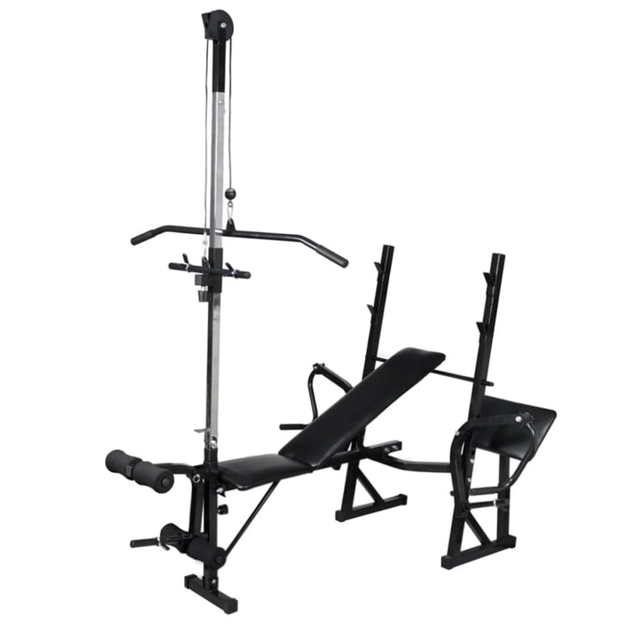 Workout Bench With Weight Rack Barbell And Dumbbell Set