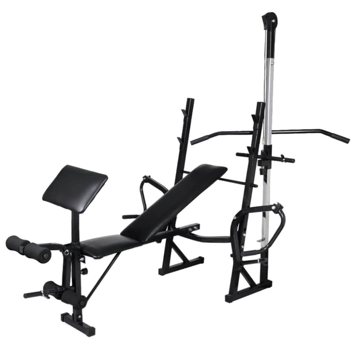 Workout Bench With Weight Rack Barbell And Dumbbell Set