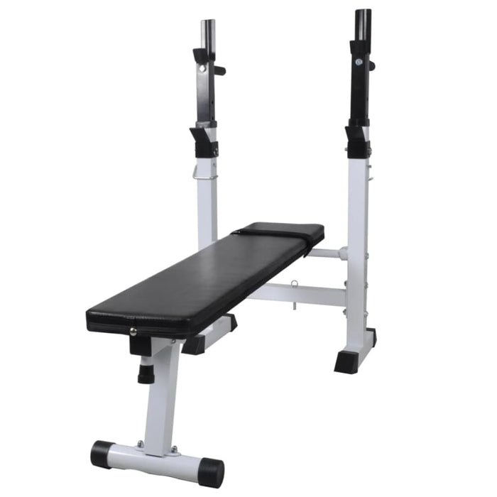 Workout Bench With Weight Rack Barbell And Dumbbell Set