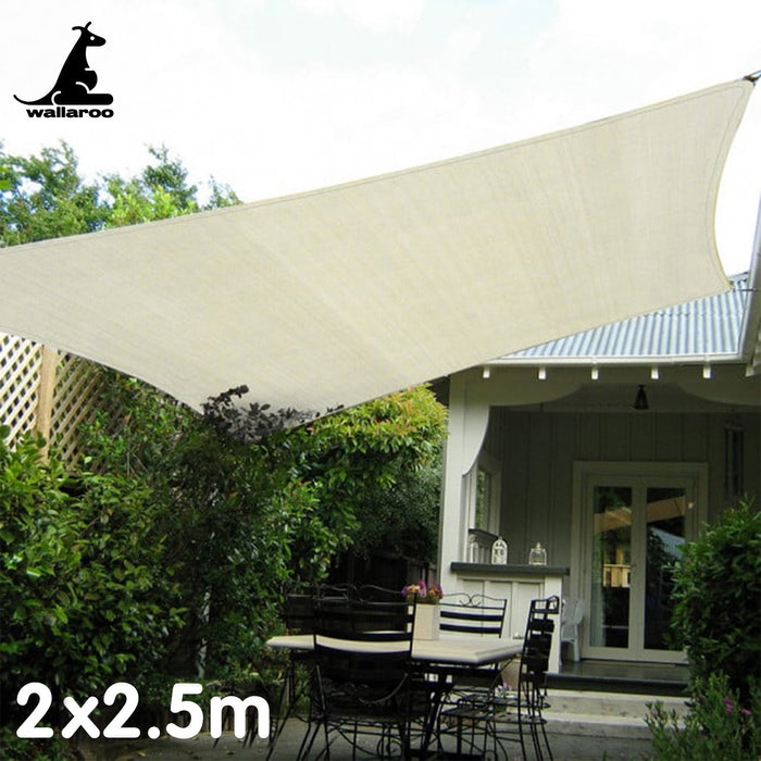 160Gsm Waterproof Outdoor Sun Shade Sail Canopy Cream 2 X 2.5M