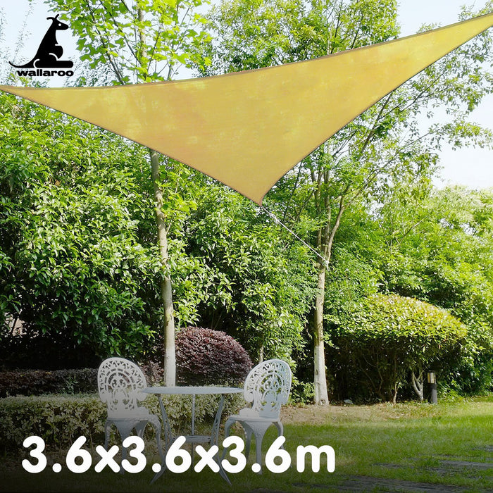 160Gsm Waterproof Outdoor Sun Shade Sail Canopy 3.6M Triangle