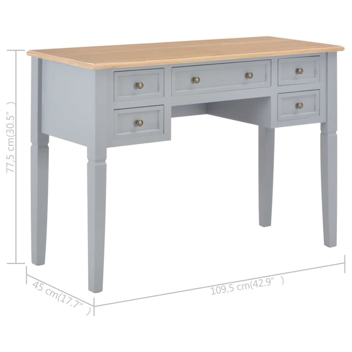 Writing Desk Grey 109.5x45x77.5 Cm Wood Xnbbib