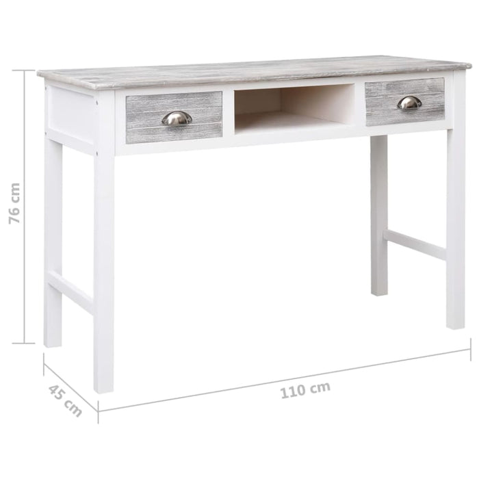 Writing Desk Grey 110x45x76 Cm Wood Xnaopt