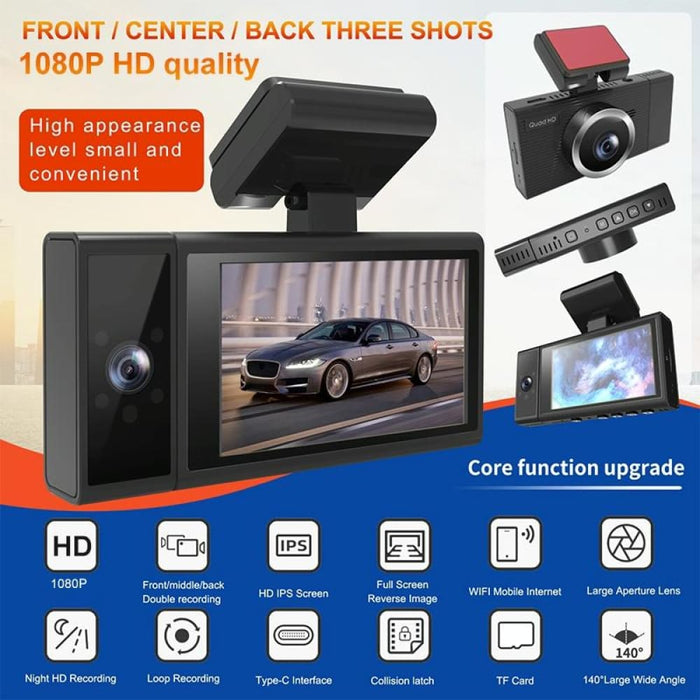 X12 1080p Hd Panoramic Triple Recording Wifi Car Driving