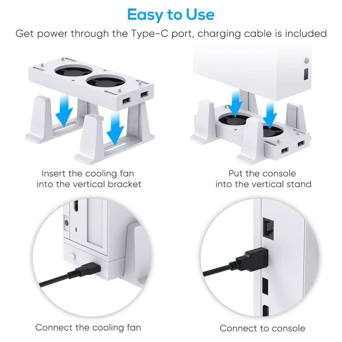 Xbox Series s Vertical Stand With Cooling Fan And Usb Ports