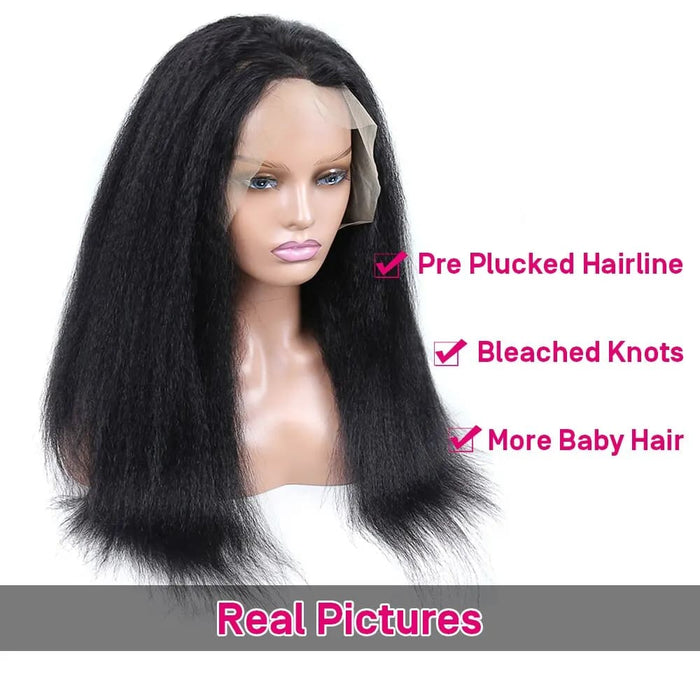 Yaki Straight Lace Front Human Hair Wigs