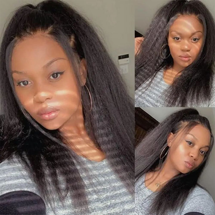 Yaki Straight Lace Front Human Hair Wigs