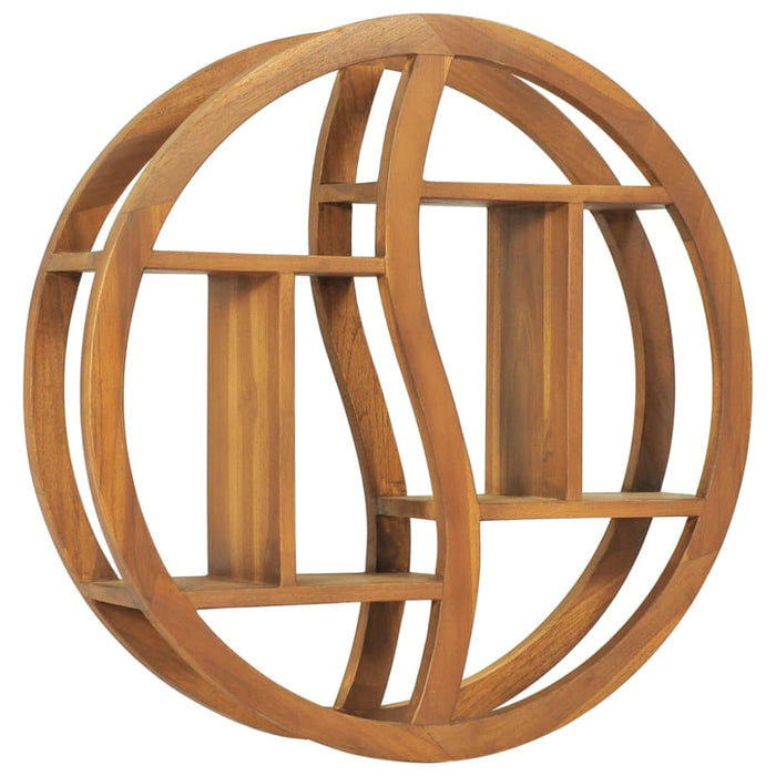 Yin Yang Wall Shelf 60x15x60 Cm Solid Wood Teak Txbiib