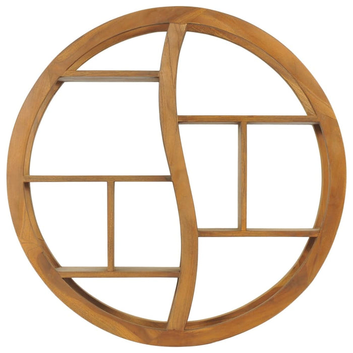 Yin Yang Wall Shelf 80x17.5x80 Cm Solid Wood Teak Txbiio