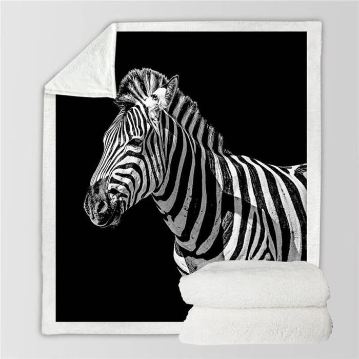 Zebra Throw Blanket 3d Printed Plush Bedspread Animal Soft