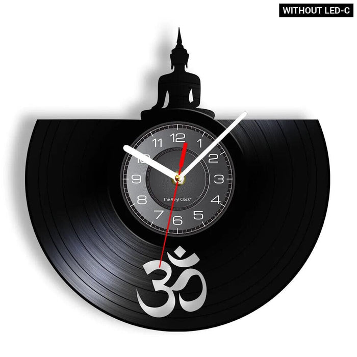 Zen Buddha Vinyl Record Wall Clock