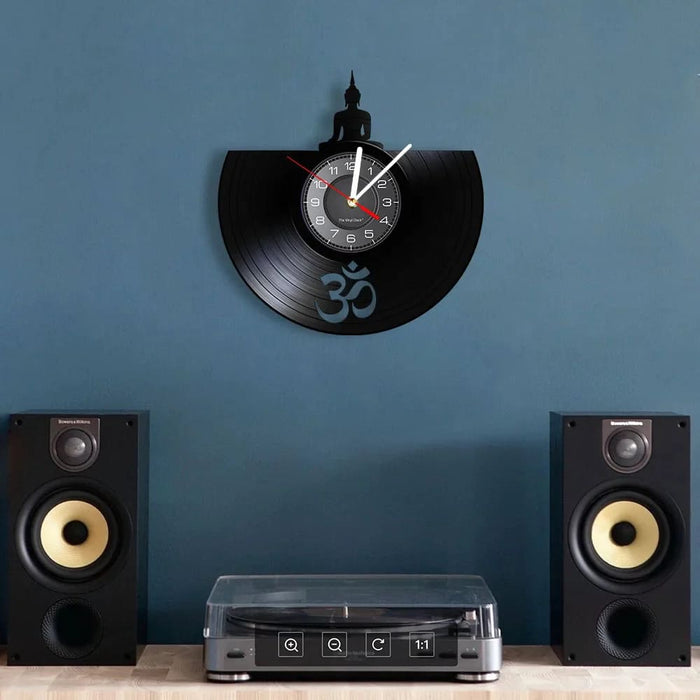 Zen Buddha Vinyl Record Wall Clock