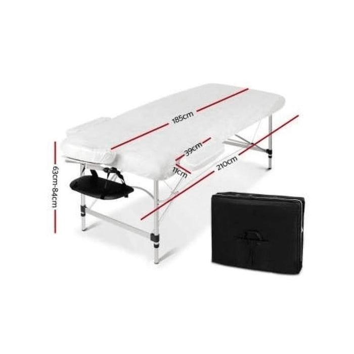 Zenses 2 Fold Portable Aluminium Massage Table - Black