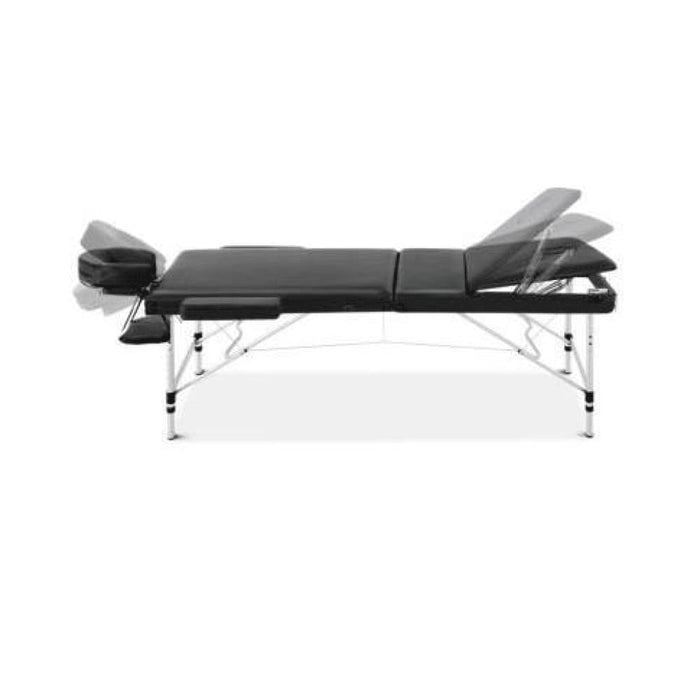 Zenses 3 Fold Portable Aluminium Massage Table - Black