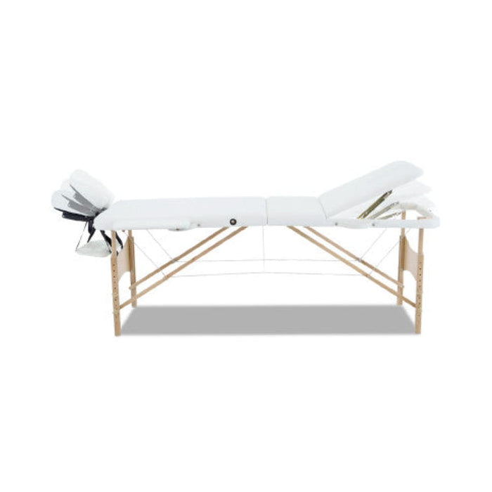 Zenses 3 Fold Portable Wood Massage Table - White