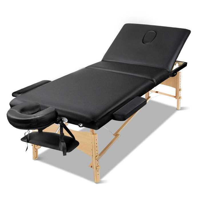 Zenses 60cm Wide Portable Wooden Massage Table 3 Fold