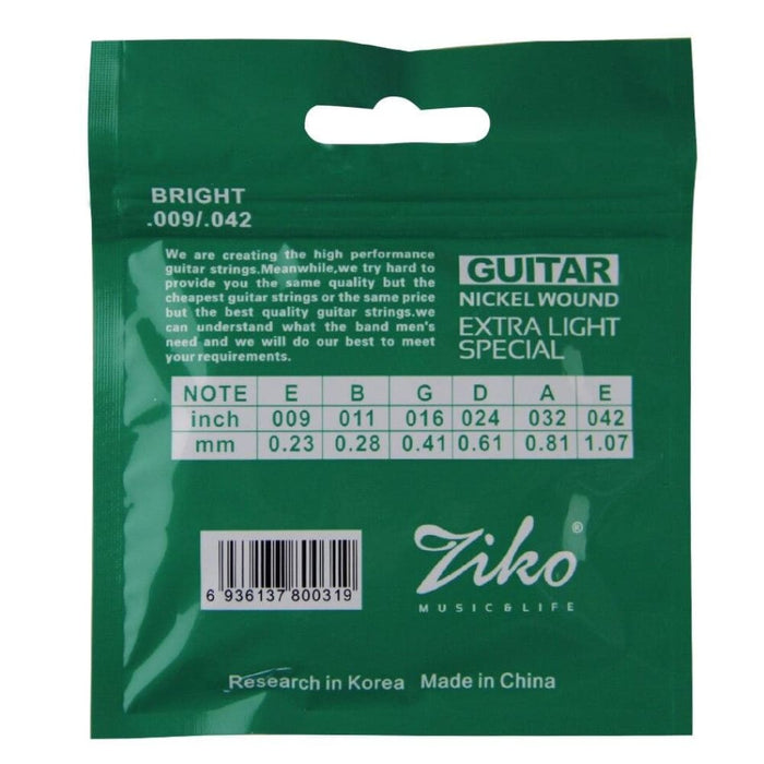 Ziko 6pcs Set Electric Guitar Strings Nickel Wound Hexangon