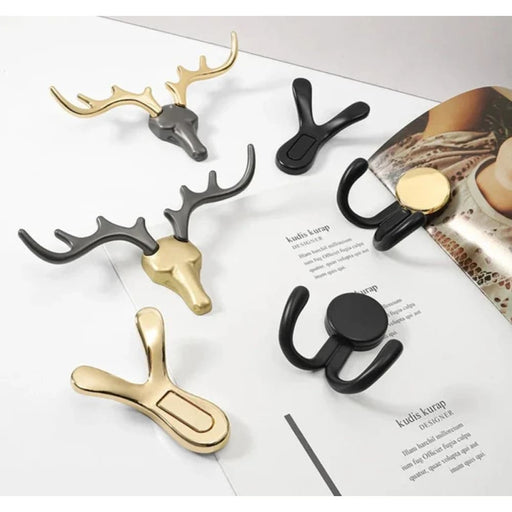 Zinc Alloy Deer Wall Hook For Clothes Hats Coats Keys