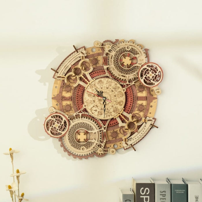 Zodiac Wall Clock Time Art 3d Wooden Puzzle Model Building