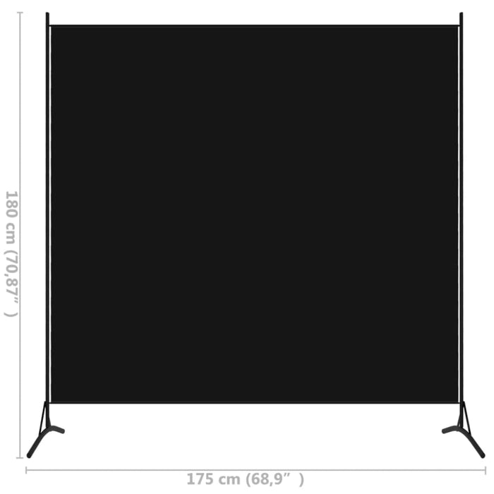 1 Panel Room Divider Black Gl16