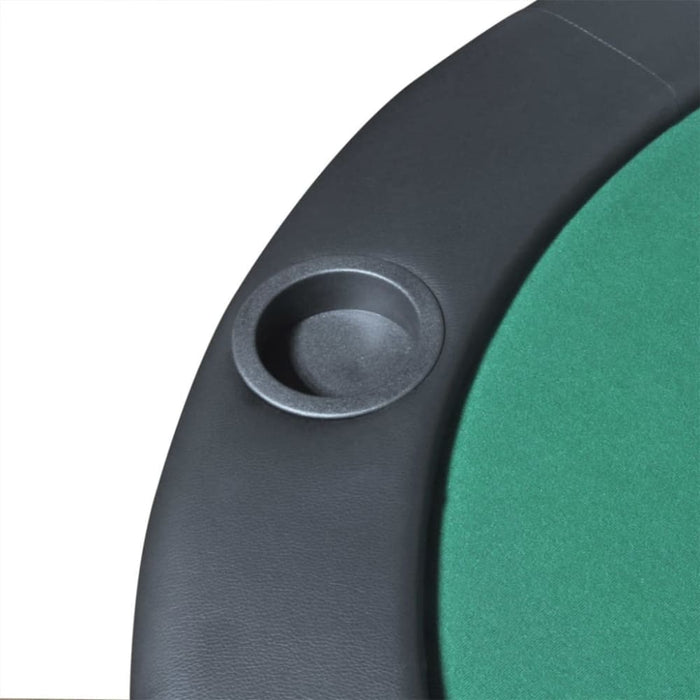 10 - player Foldable Poker Tabletop Green Nbotp