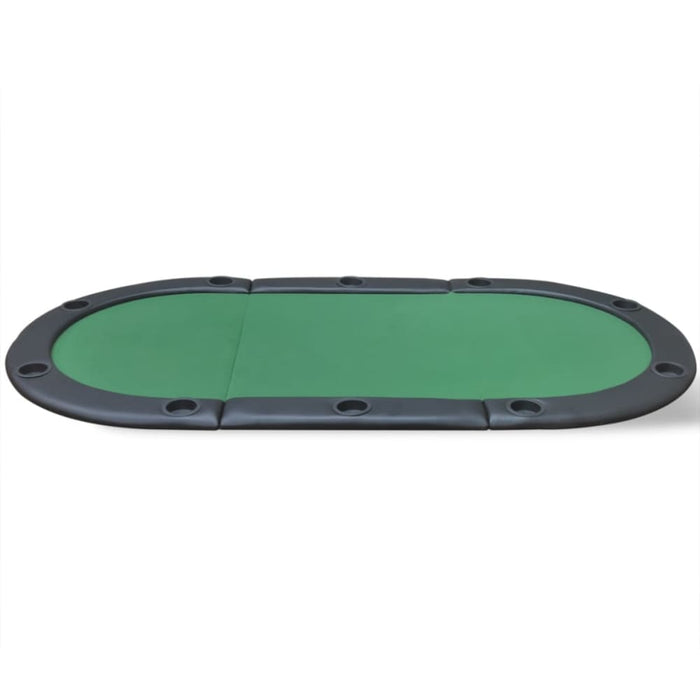 10 - player Foldable Poker Tabletop Green Nbotp